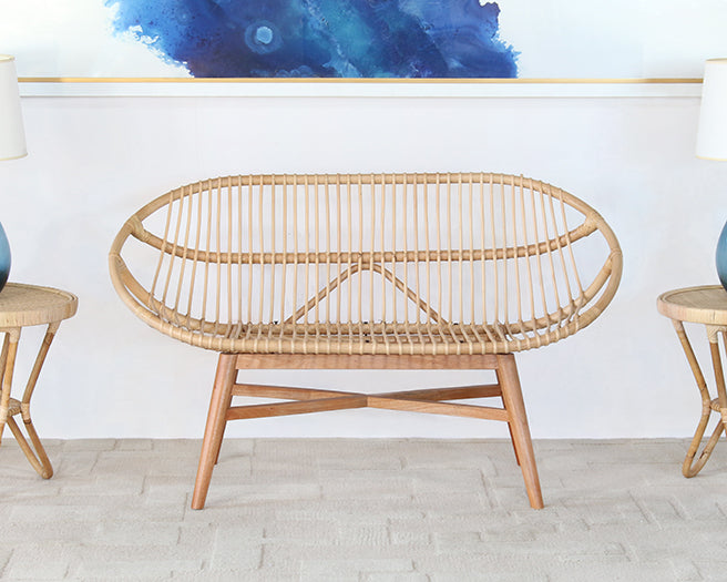 BH104 - Woven Natural Rattan Bench