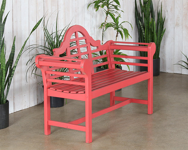 BH106 - Red Lutyens Style Garden Bench 