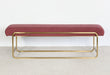 BH108 - Light Maroon Bullnose Bench With Brass Base