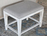 BH110 - Antique White Bench With Dove Grey Linen