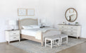 BH110 - Antique White Bench With Dove Grey Linen