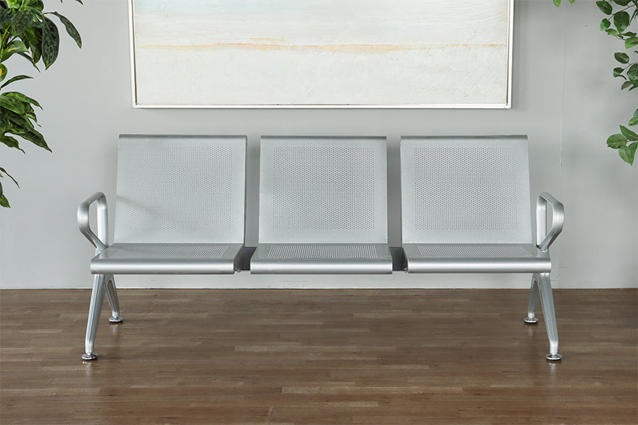 Perforated Stainless Steel Waiting Room Bench