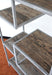BK35 - Antiqued Grey Steel Bookcase with Reclaimed Elm Shelves