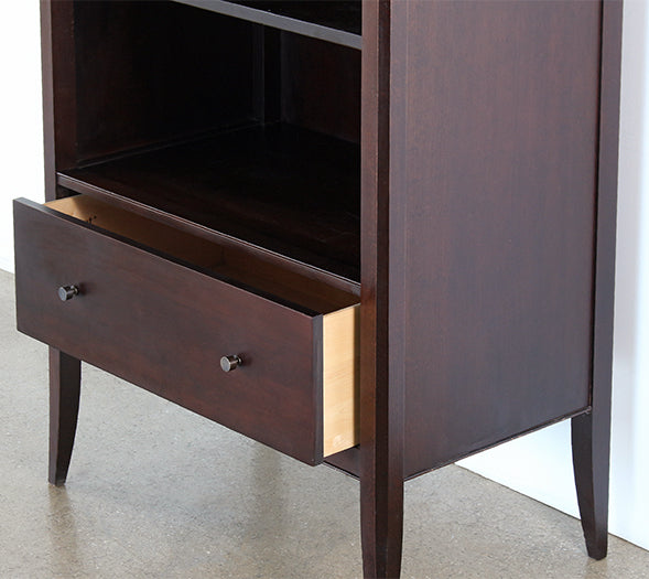 BK67 - Brown 4-Shelf Bookcase with Drawer