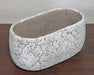 BOWL53 - Small Off White Oval Cement Pot