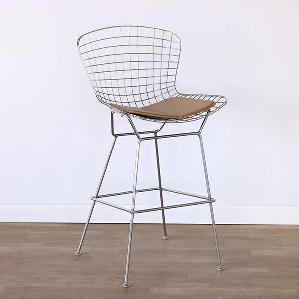 Bertoia Style Chrome Wire Bar Stool