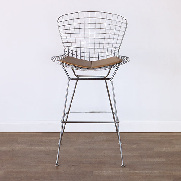 Bertoia Style Chrome Wire Bar Stool