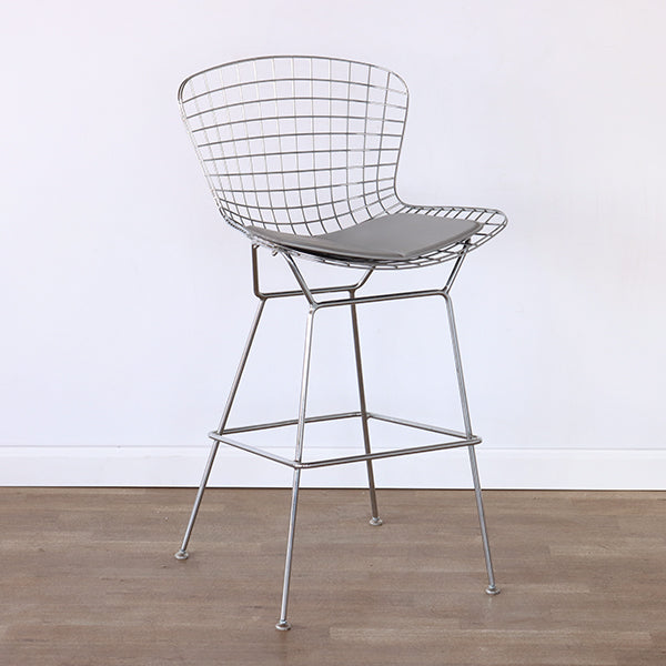 Bertoia Style Chrome Wire Bar Stool