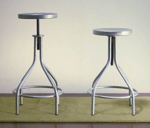 Galvanized Metal Adjustable Bar Stool with Round Foot Rail