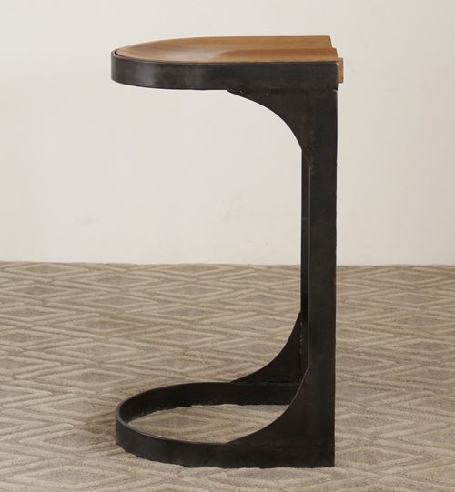 Dark Walnut and Metal Bar Stool