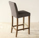 BS52 - Grey Canvas Bar Stool with Brass Footrail