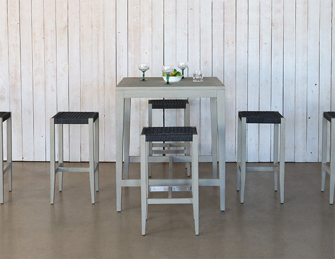 Grey Teak Outdoor Bar Stool