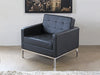 CC147 Black Leather Florence Knoll Style Club Chair