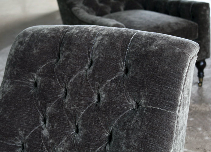 CC193 Mink Velvet Tufted Club Chair