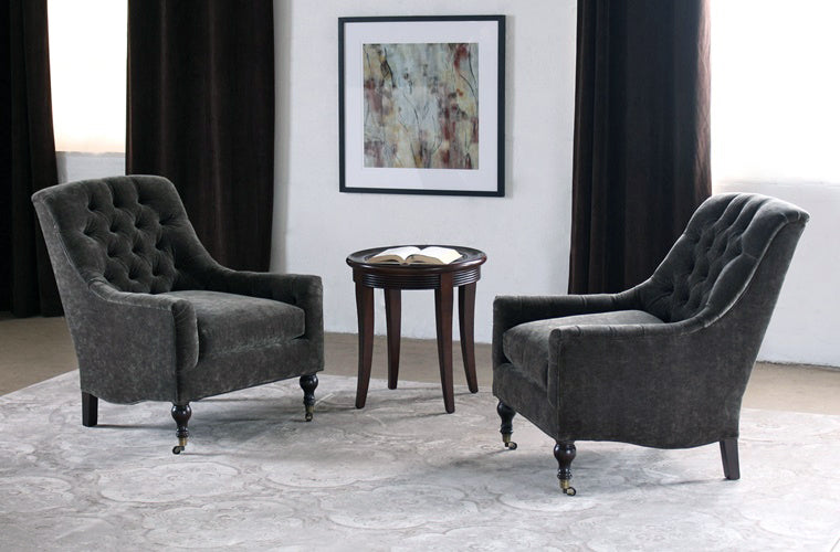 CC193 Mink Velvet Tufted Club Chair