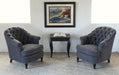 CC201 Grey Tufted Club Chair