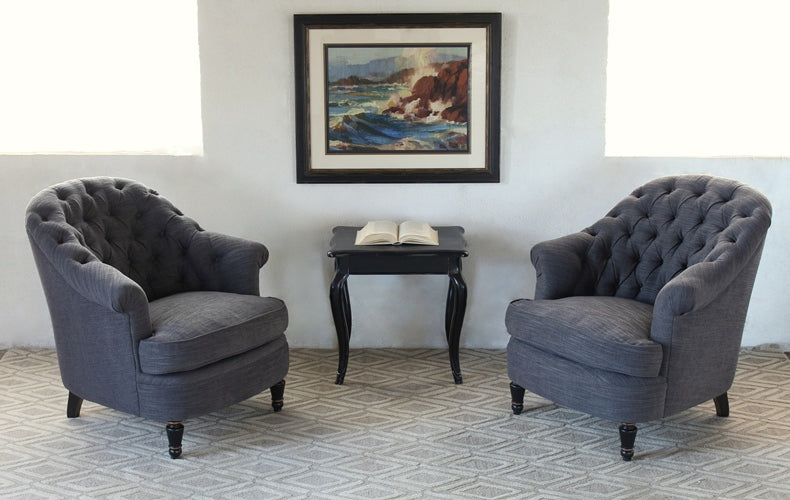 CC201 Grey Tufted Club Chair