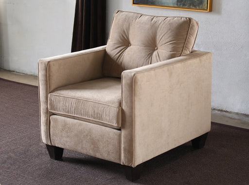 CC207 Caramel Tufted Velvet Club Chair