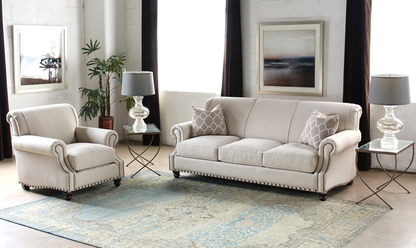 SF153 Natural Linen Sofa