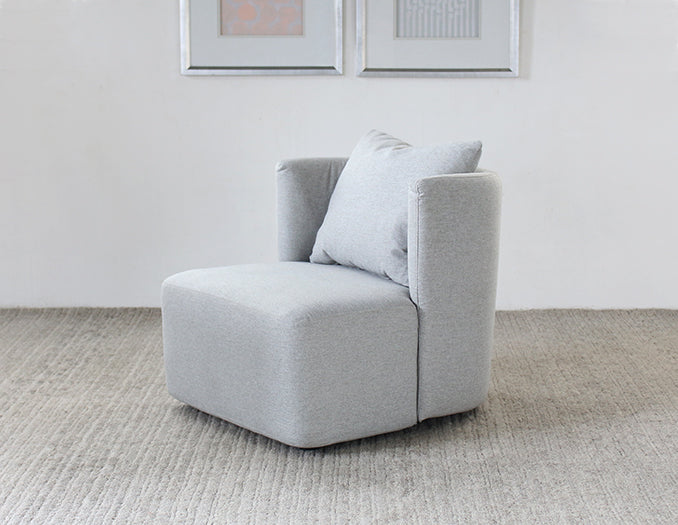 Maya Club Chair in Light Gray Fabric