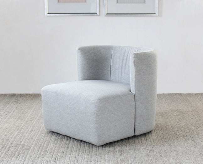 Maya Club Chair in Light Gray Fabric