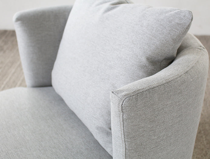 Maya Club Chair in Light Gray Fabric