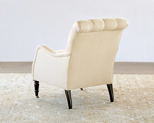 Tightback Tufted Club Chair in Linato Cream