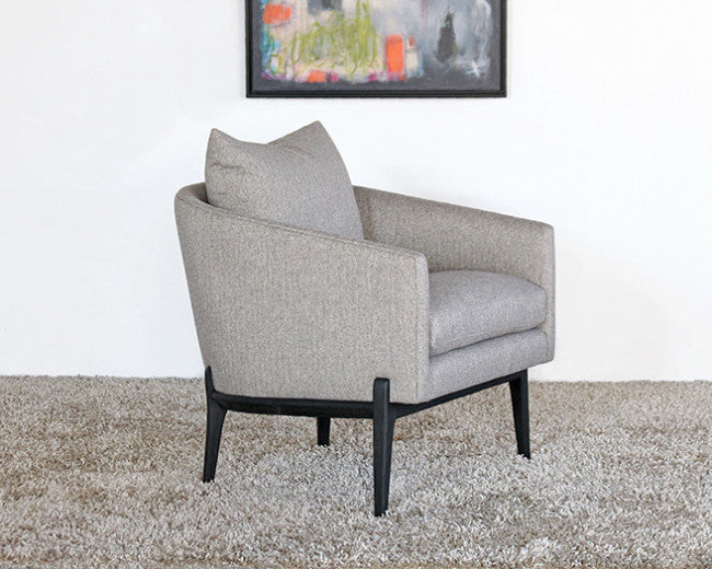 Barrel Back Club Chair With Black Tapered Wood Legs