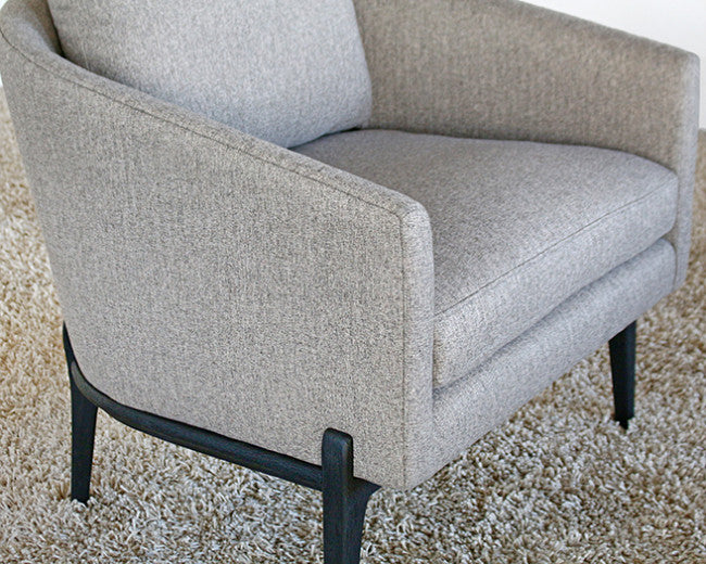 Barrel Back Club Chair With Black Tapered Wood Legs