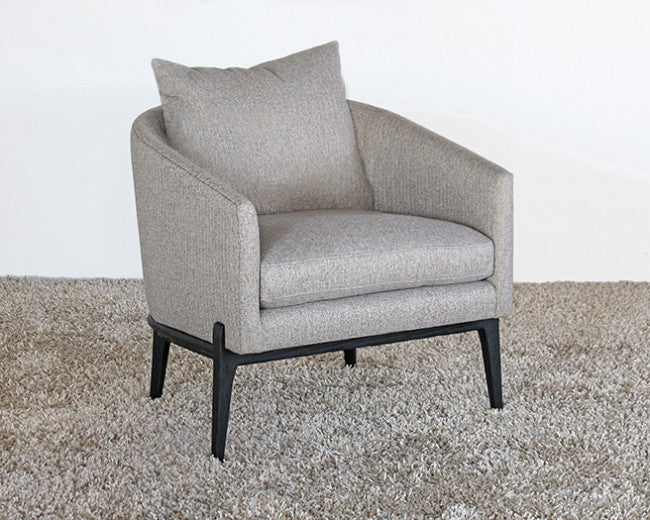 Barrel Back Club Chair With Black Tapered Wood Legs