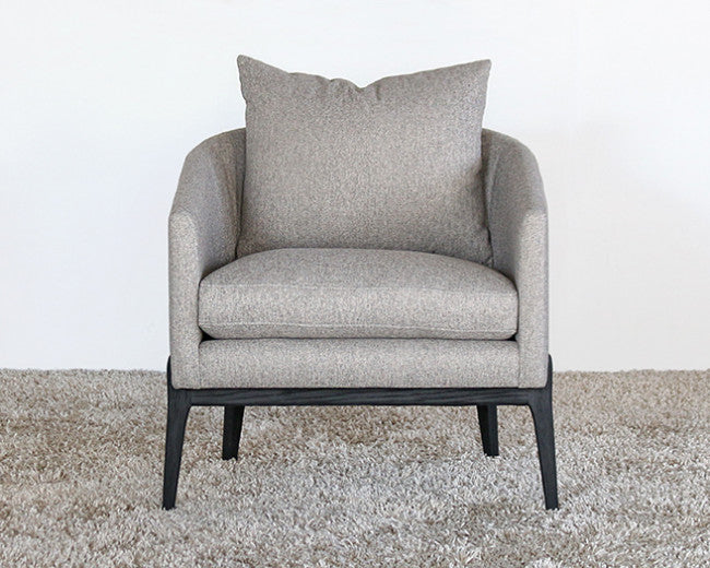 Barrel Back Club Chair With Black Tapered Wood Legs