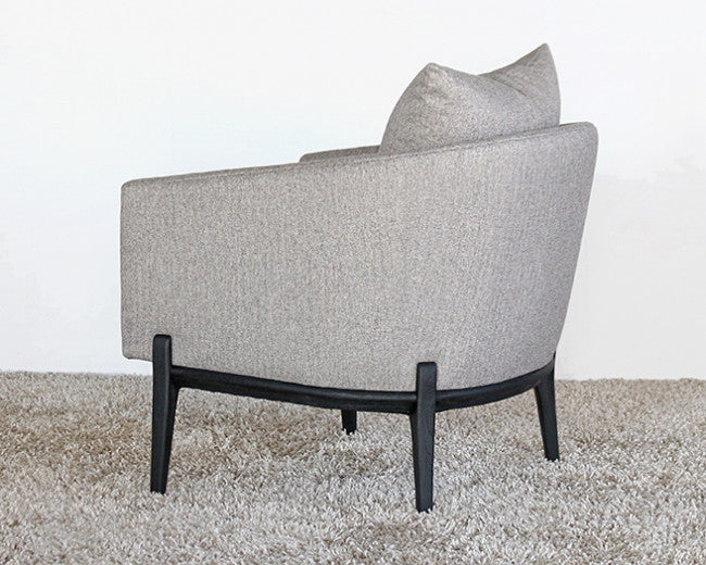 Barrel Back Club Chair With Black Tapered Wood Legs