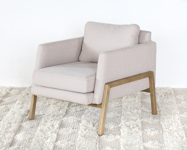 CC257 - Natural Oak Track Club Chair with Ivory Upholstery