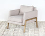 CC257 - Natural Oak Track Club Chair with Ivory Upholstery