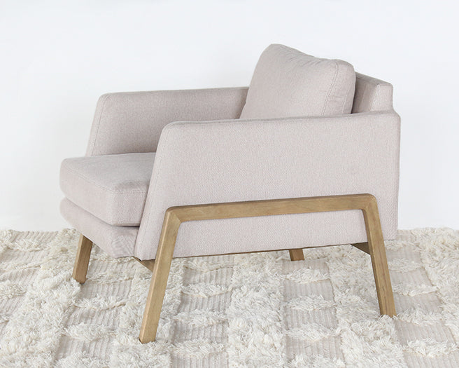 CC257 - Natural Oak Track Club Chair with Ivory Upholstery