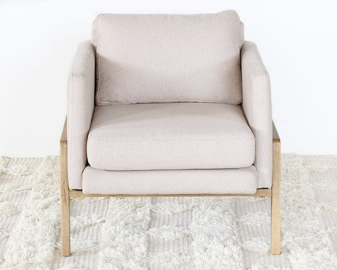 CC257 - Natural Oak Track Club Chair with Ivory Upholstery