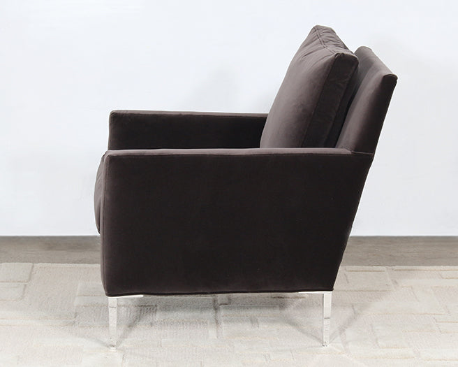 CC266 - Modern Club Chair In Antique Bronze Velvet 