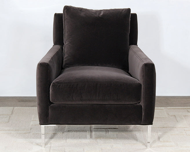 CC266 - Modern Club Chair In Antique Bronze Velvet 