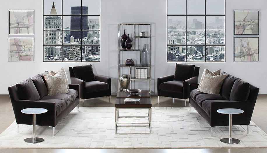 CC266 - Modern Club Chair In Antique Bronze Velvet 