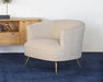 CC267 - Curved Club Chair With Tight Back & Antique Brass Leg