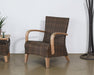 CC301 - Brown Outdoor Club Chair With Wooden Arms