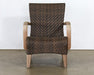 CC301 - Brown Outdoor Club Chair With Wooden Arms