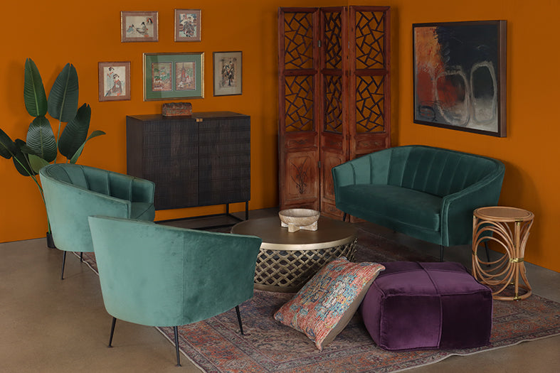 Moss Velvet Green Channeled Back Club Chair