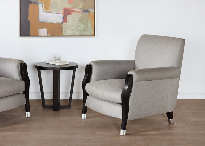 Light Grey Deco Style Club Chair