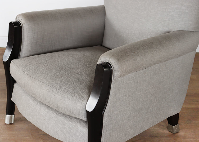 Light Grey Deco Style Club Chair