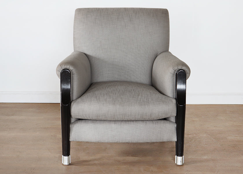 Light Grey Deco Style Club Chair