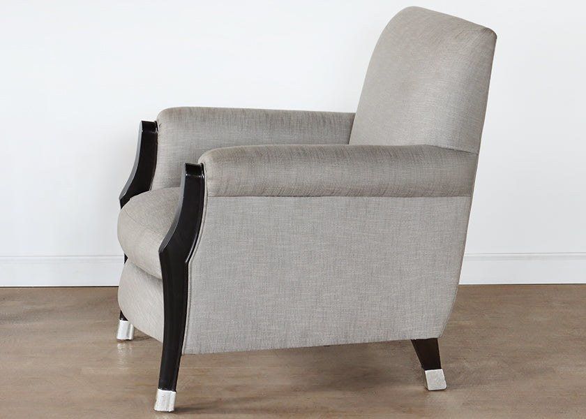 Light Grey Deco Style Club Chair