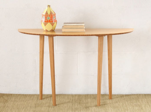 CS163 - Modern Bamboo Demilune Console Table