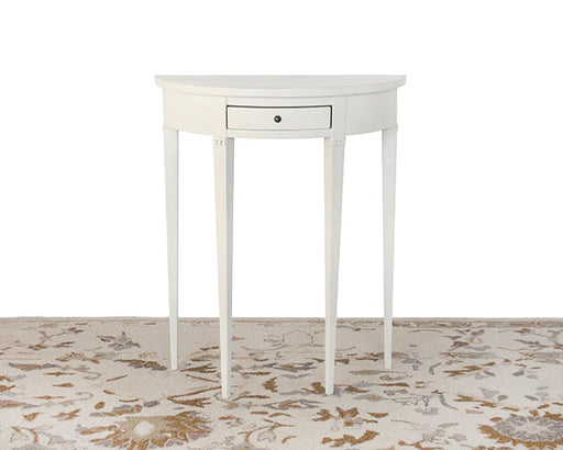 CS189 Chelsea Textiles Gustavian Demilune Console in White 