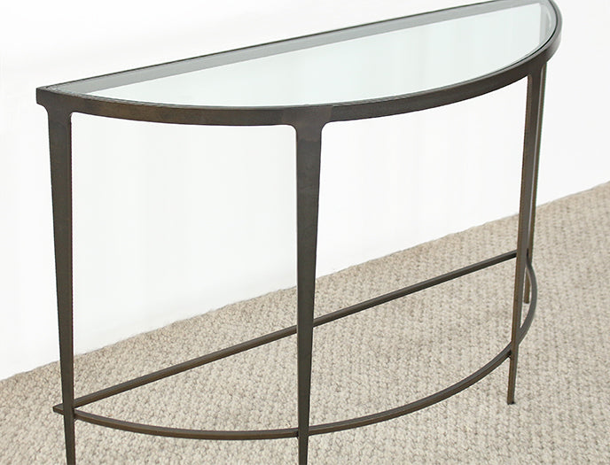 Roundabout Console Table in Antique Pewter 